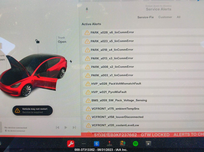 VIN 5YJ3E1EB3KF237682 2019 TESLA MODEL 3 LONG RANGE/PERFORMANCE