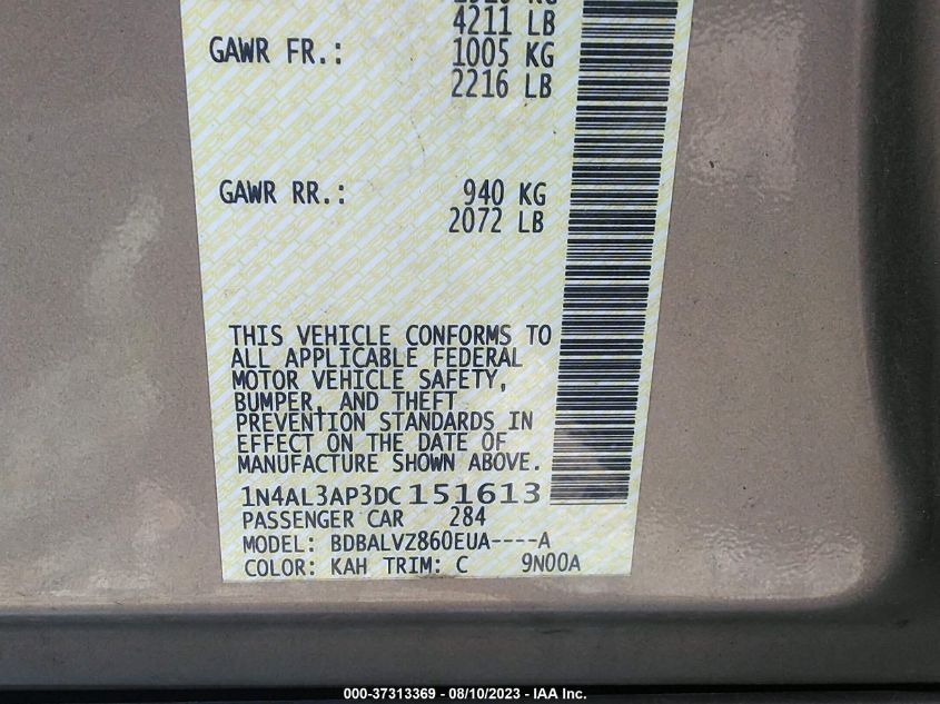 2013 NISSAN ALTIMA 2.5 SL - 1N4AL3AP3DC151613