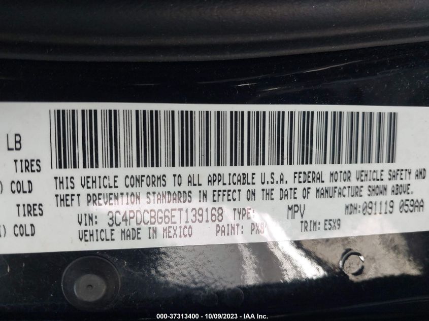 2014 DODGE JOURNEY SXT - 3C4PDCBG6ET139168