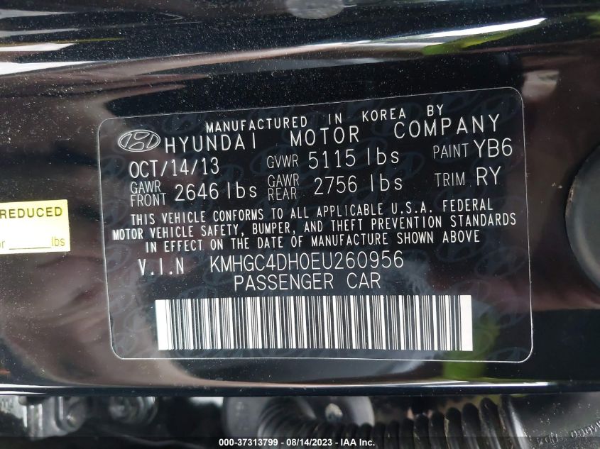 2014 HYUNDAI GENESIS 5.0L R-SPEC - KMHGC4DH0EU260956