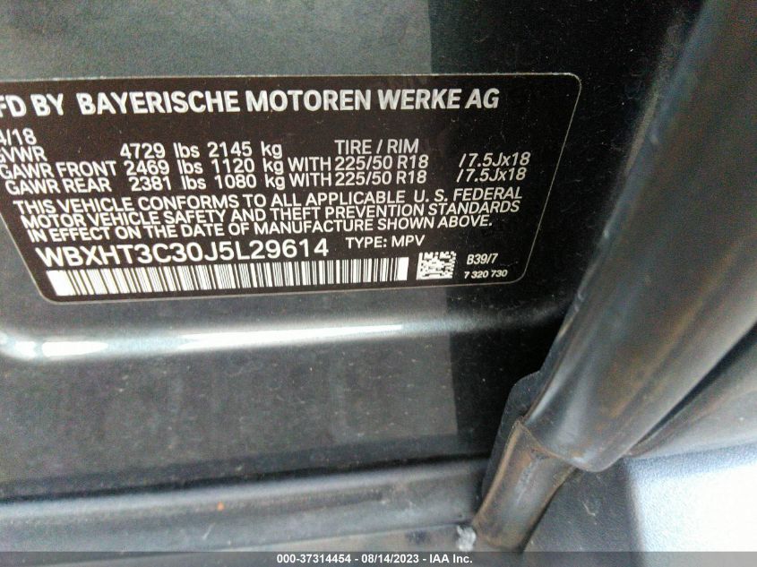 2018 BMW X1 XDRIVE28I - WBXHT3C30J5L29614