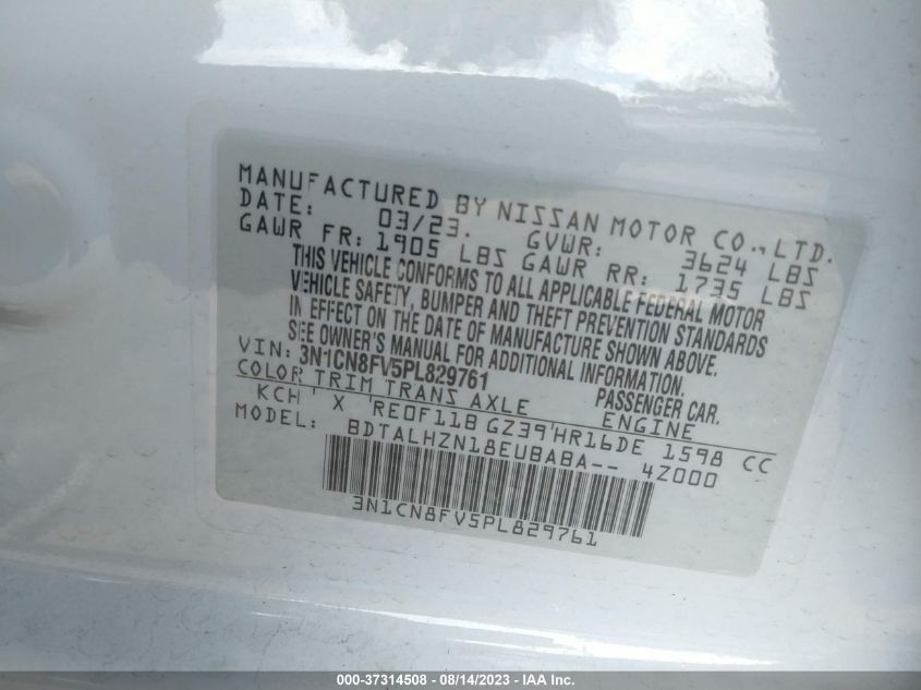 2023 NISSAN VERSA - 3N1CN8SV5PL829761