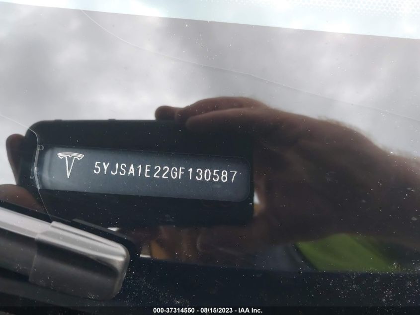 2016 TESLA MODEL S - 5YJSA1E22GF130587