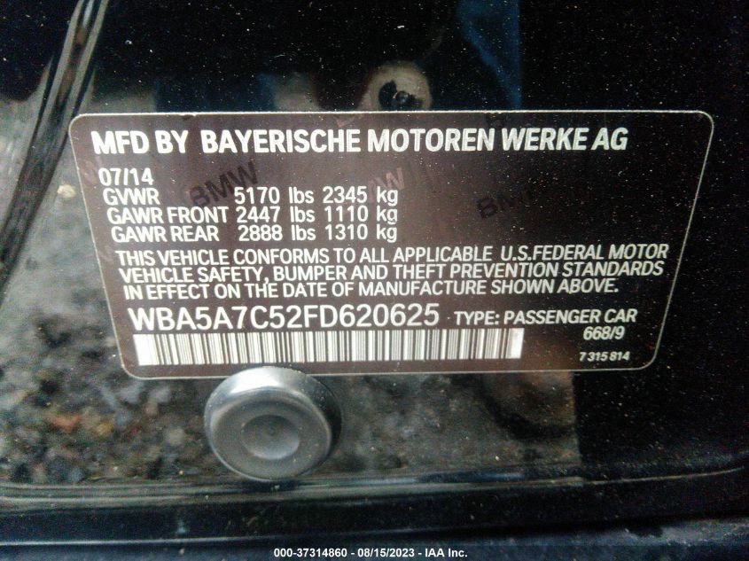 2015 BMW 528I XDRIVE - WBA5A7C52FD620625