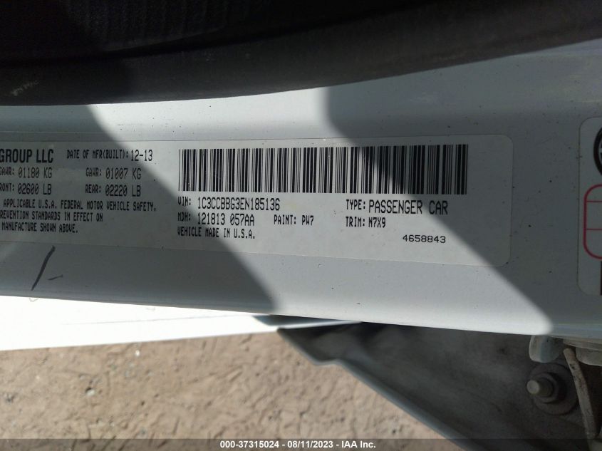 2014 CHRYSLER 200 TOURING - 1C3CCBBG3EN185136