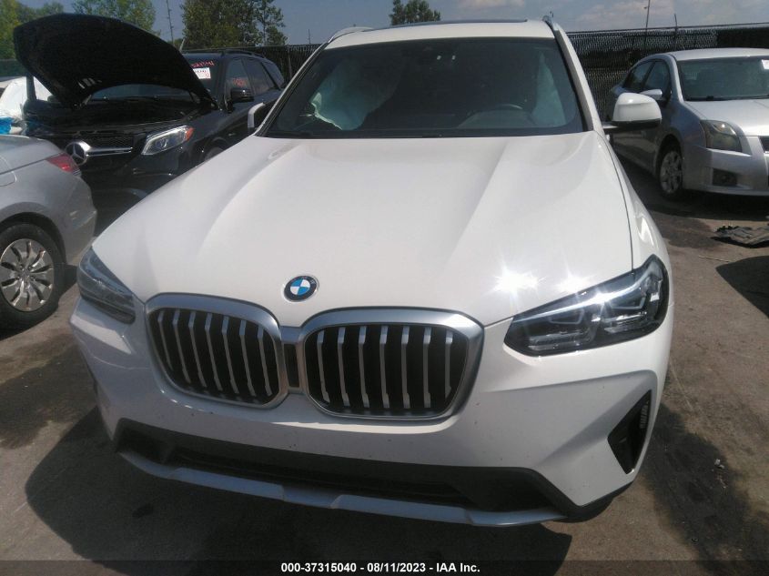 2022 BMW X3 XDRIVE30I - 5UX53DP03N9K64504