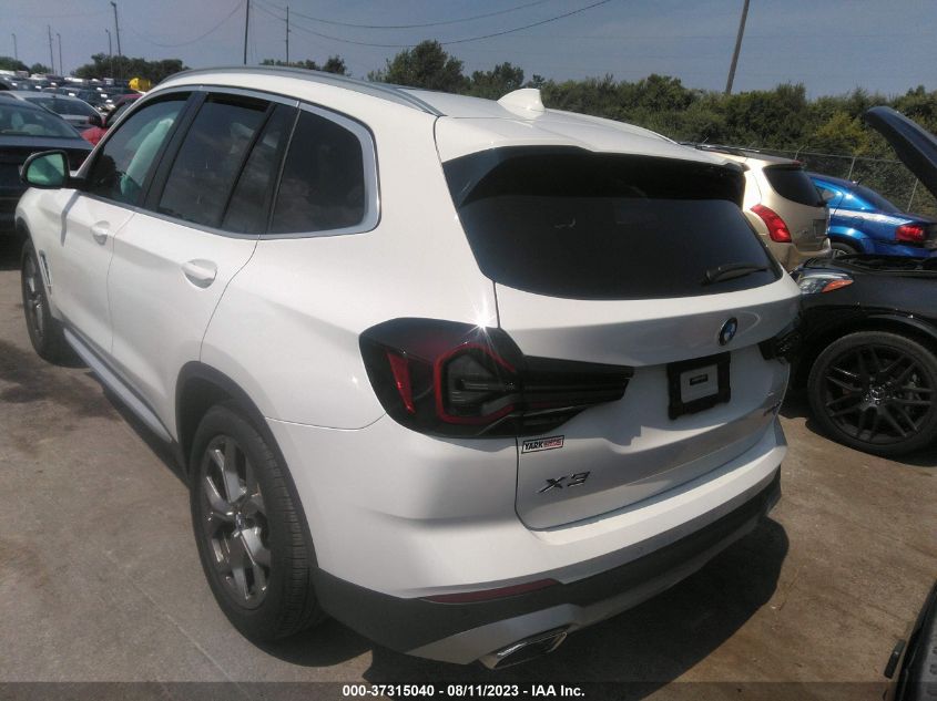 2022 BMW X3 XDRIVE30I - 5UX53DP03N9K64504