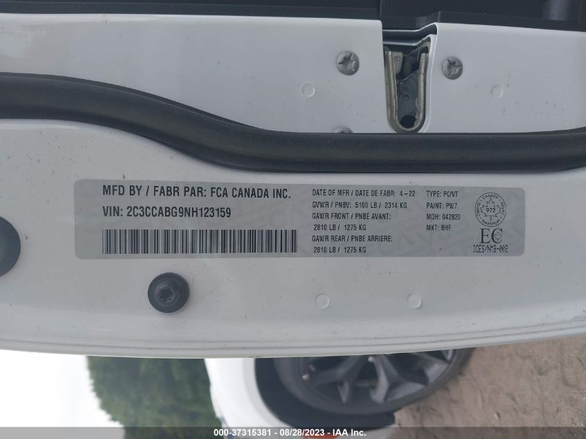 2022 CHRYSLER 300 S - 2C3CCABG9NH123159