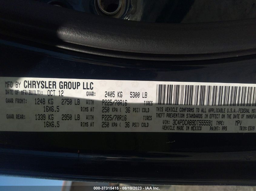 2013 DODGE JOURNEY SE - 3C4PDCAB9DT555591
