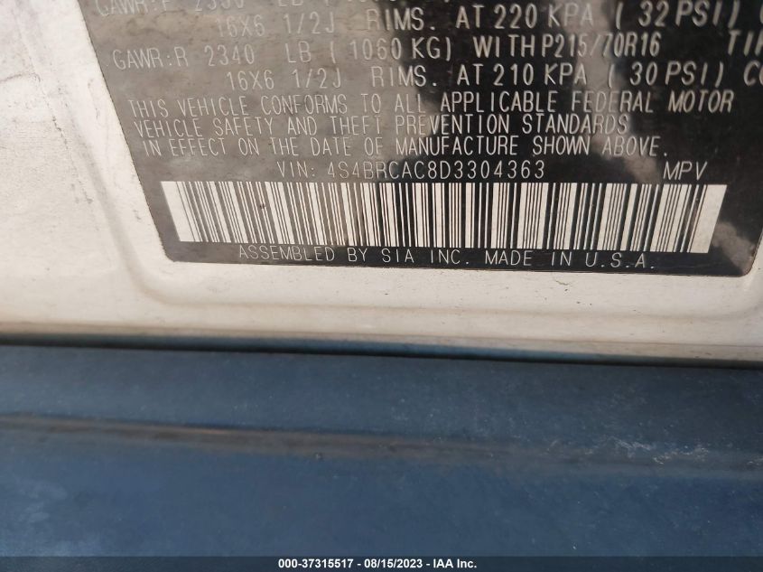 2013 SUBARU OUTBACK 2.5I - 4S4BRCAC8D3304363