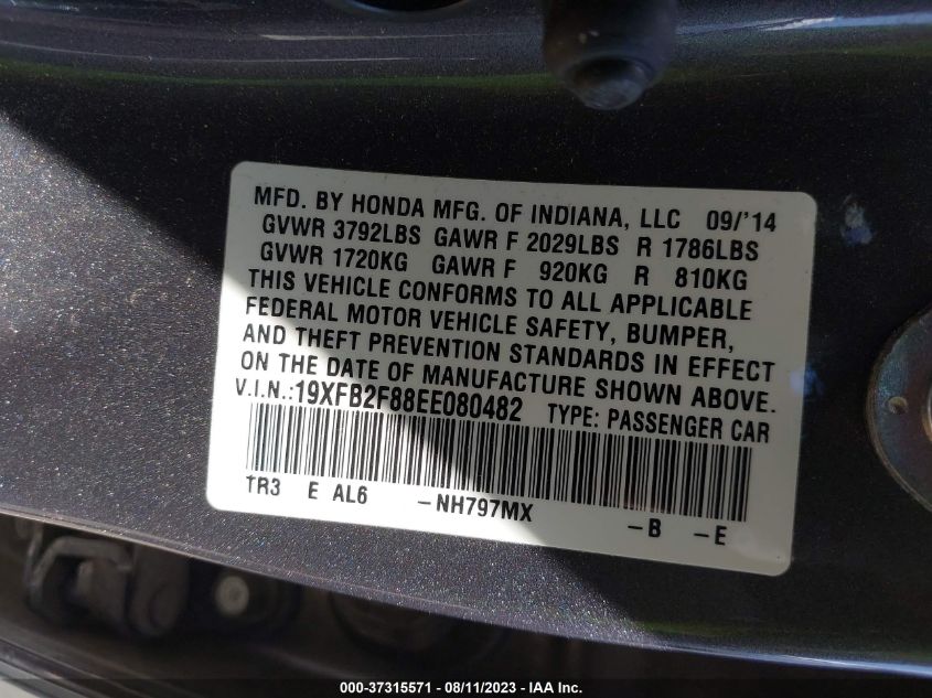 2014 HONDA CIVIC SEDAN EX - 19XFB2F88EE080482
