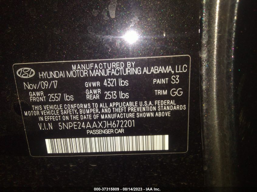 2018 HYUNDAI SONATA ECO - 5NPE24AAXJH672201