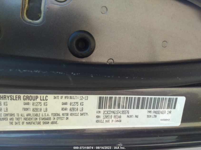 2014 DODGE CHALLENGER SXT - 2C3CDYAG1EH195576