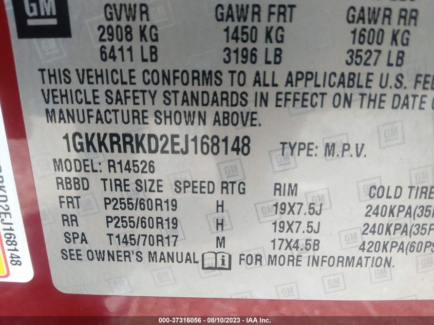 2014 GMC ACADIA SLT - 1GKKRRKD2EJ168148