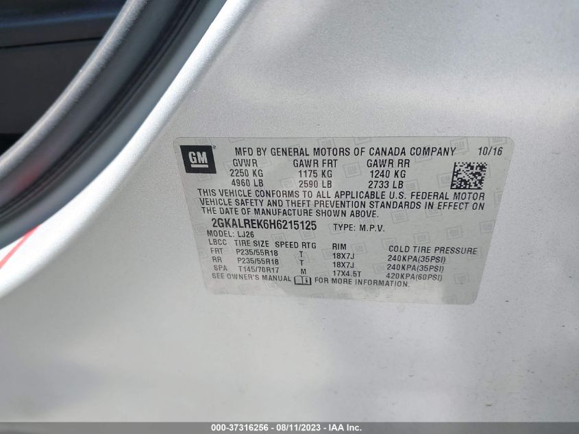 2017 GMC TERRAIN DENALI - 2GKALREK6H6215125