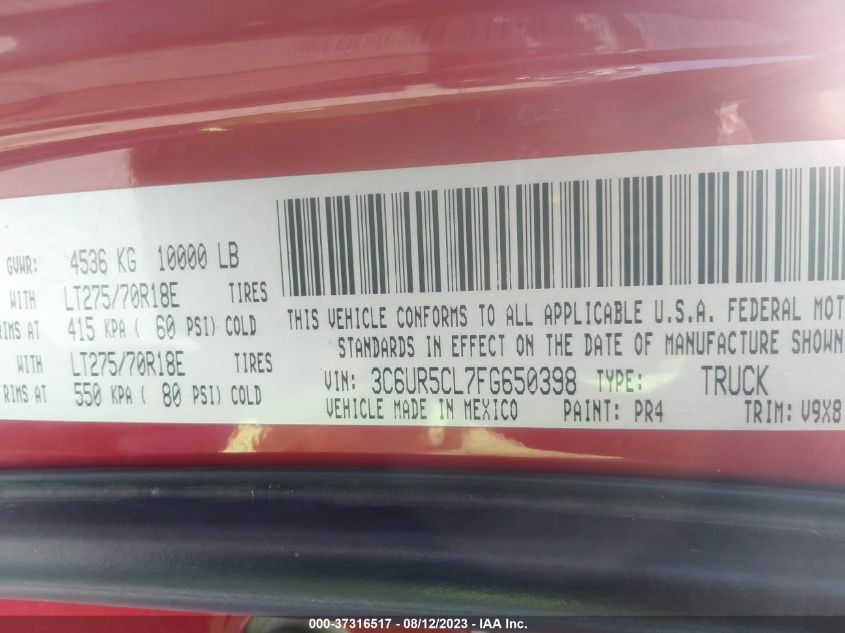 2015 RAM 2500 ST - 3C6UR5CL7FG650398