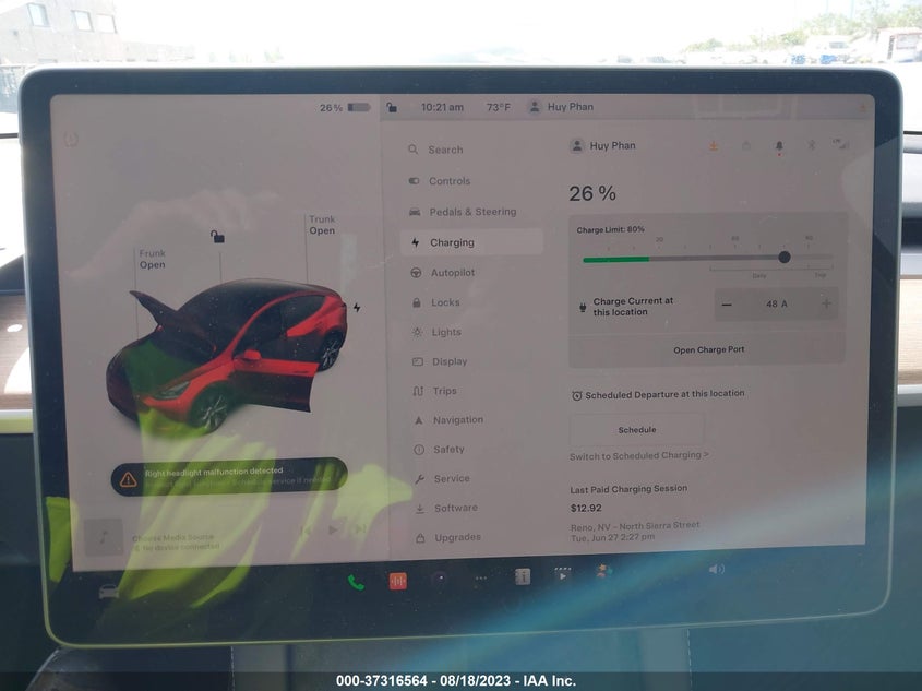 VIN 7SAYGDEE1PF739371 2023 TESLA MODEL Y
