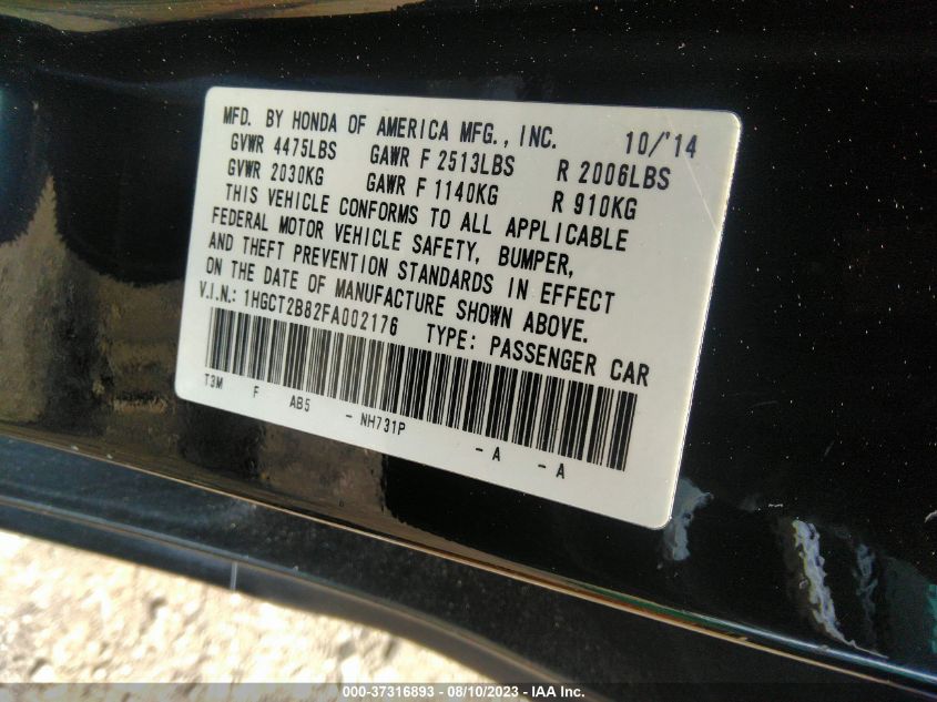 2015 HONDA ACCORD COUPE EX-L - 1HGCT2B82FA002176