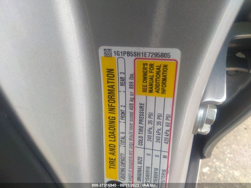 2014 CHEVROLET CRUZE LS - 1G1PB5SH1E7295805