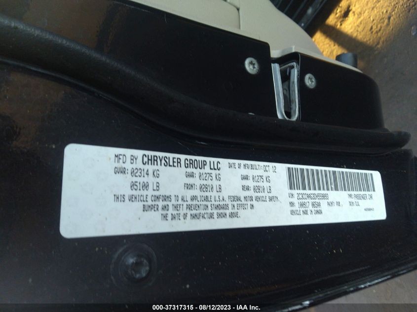 2013 CHRYSLER 300 - 2C3CCAAG3DH559893