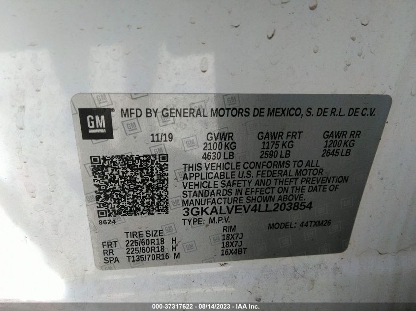2020 GMC TERRAIN SLT - 3GKALVEV4LL203854