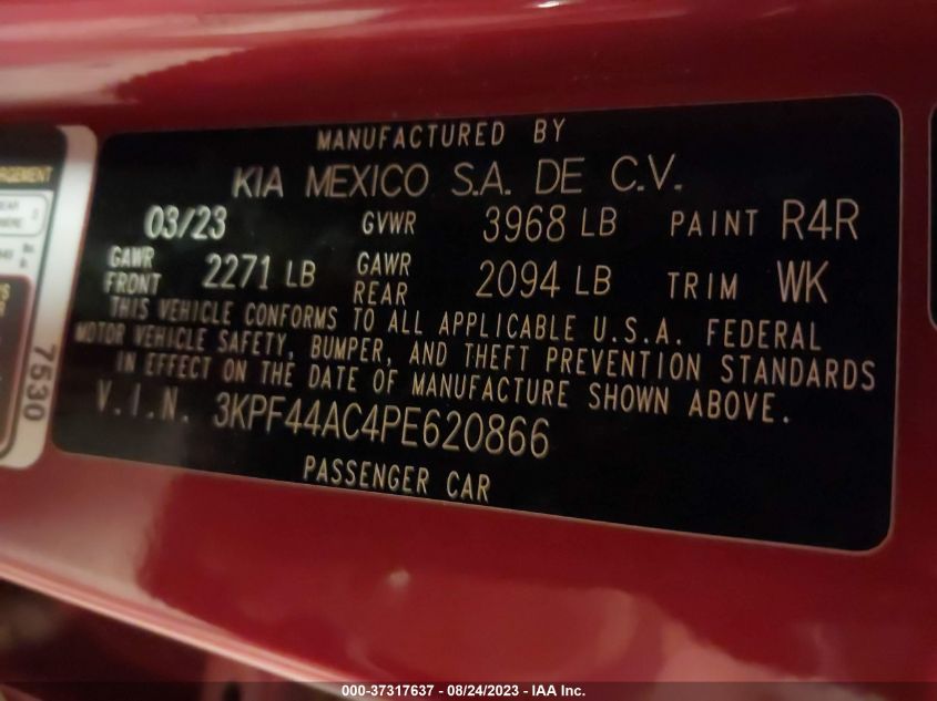2023 KIA FORTE GT - 3KPF44AC4PE620866