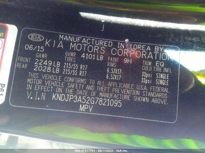 2016 KIA SOUL + - KNDJP3A52G7821095