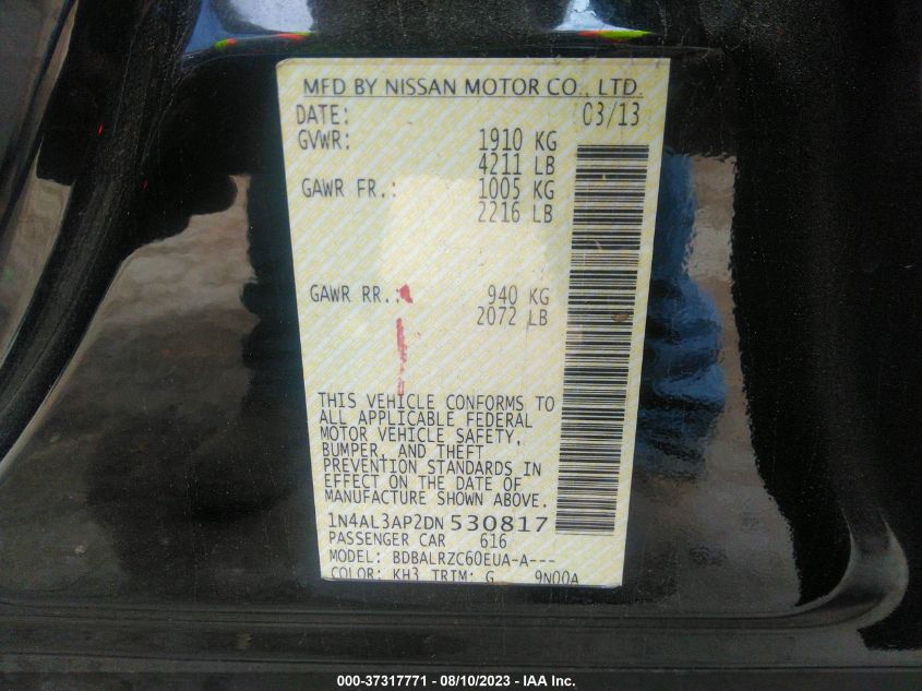 2013 NISSAN ALTIMA 2.5 S - 1N4AL3AP2DN530817