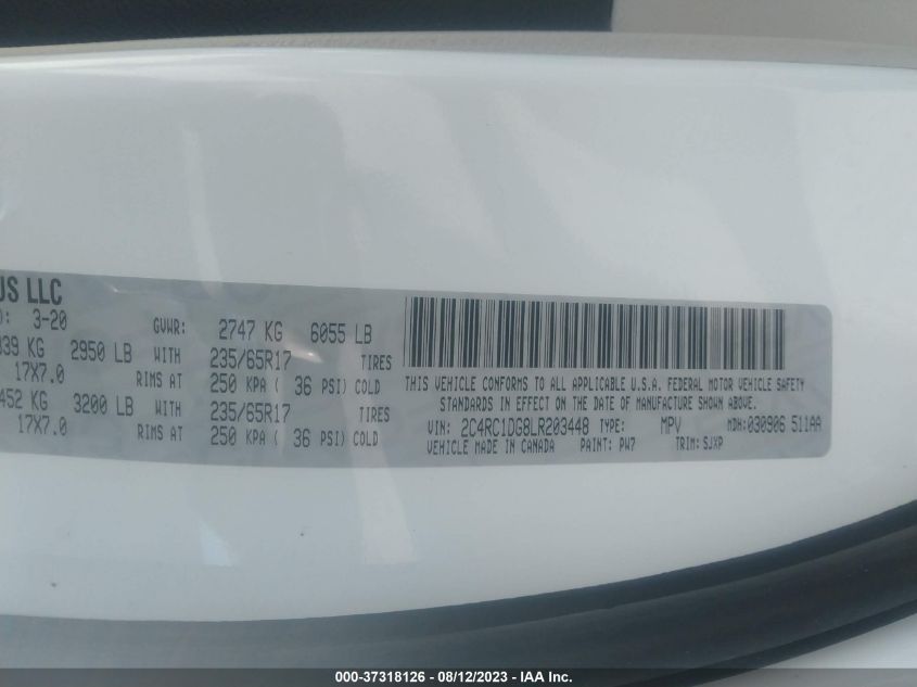 2020 CHRYSLER VOYAGER LXI - 2C4RC1DG8LR203448