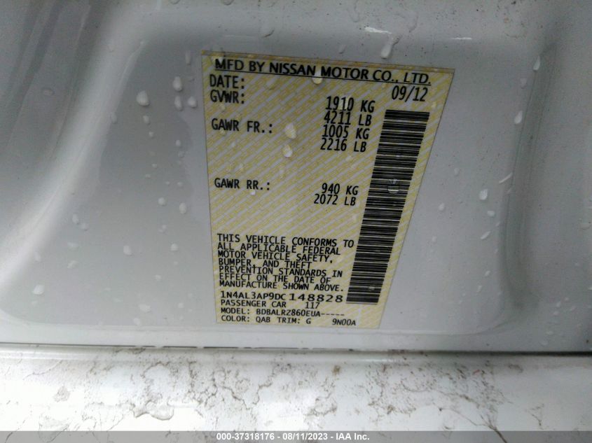 2013 NISSAN ALTIMA 2.5 S - 1N4AL3AP9DC148828