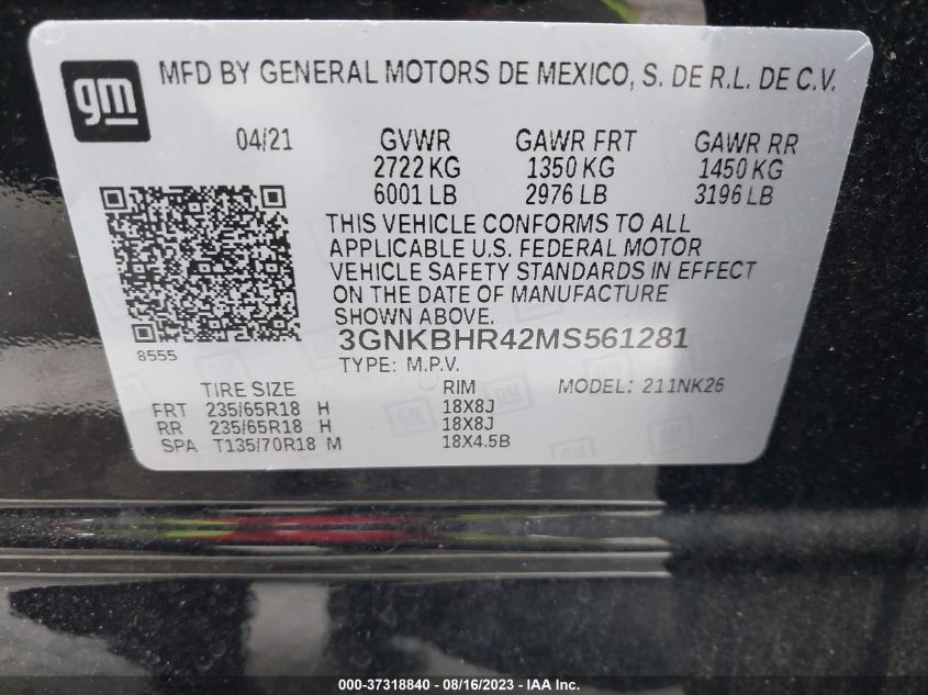 2021 CHEVROLET BLAZER 2LT - 3GNKBHR42MS561281
