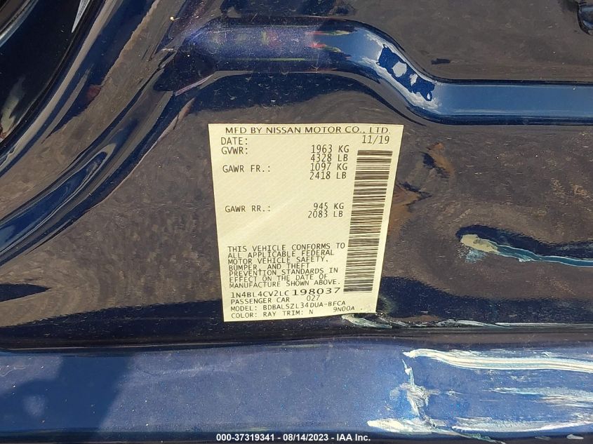 2020 NISSAN ALTIMA SR - 1N4BL4CV2LC198037