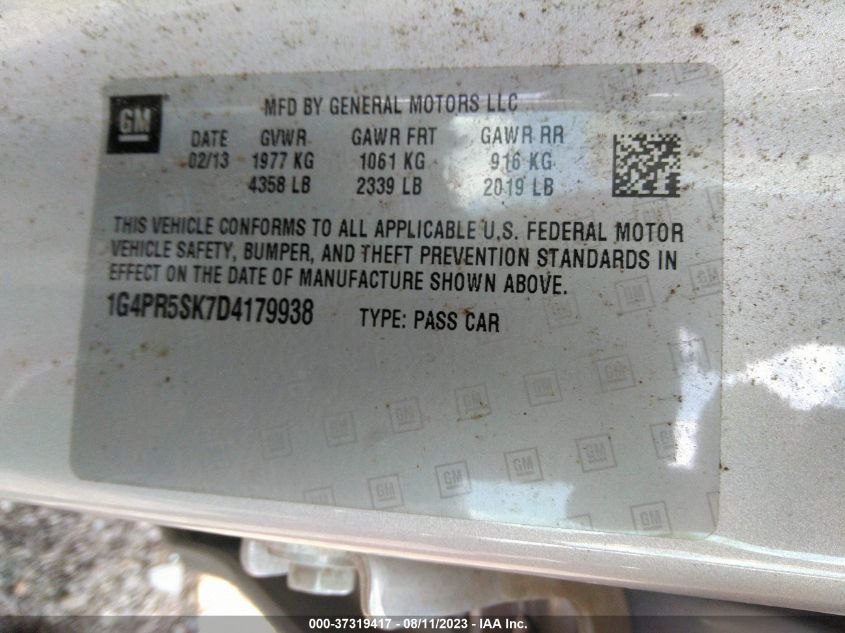 2013 BUICK VERANO CONVENIENCE GROUP - 1G4PR5SK7D4179938