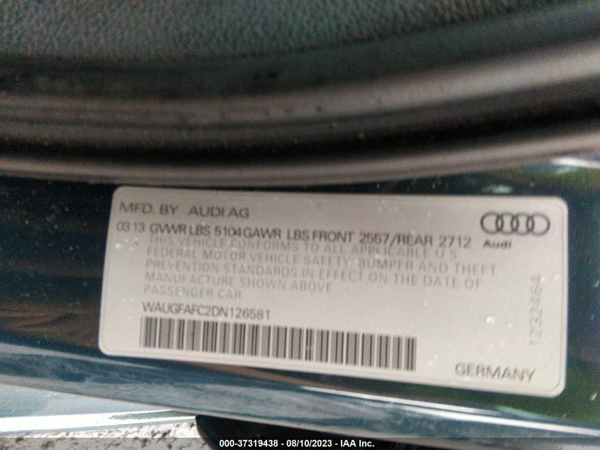 2013 AUDI A6 2.0T PREMIUM PLUS - WAUGFAFC2DN126581