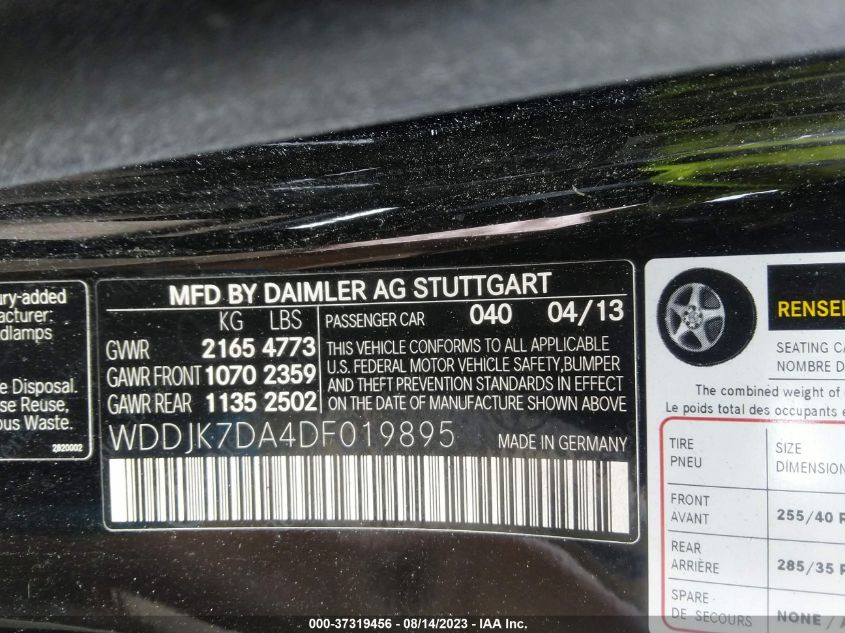 2013 MERCEDES-BENZ SL-CLASS SL 550 WDDJK7DA4DF019895
