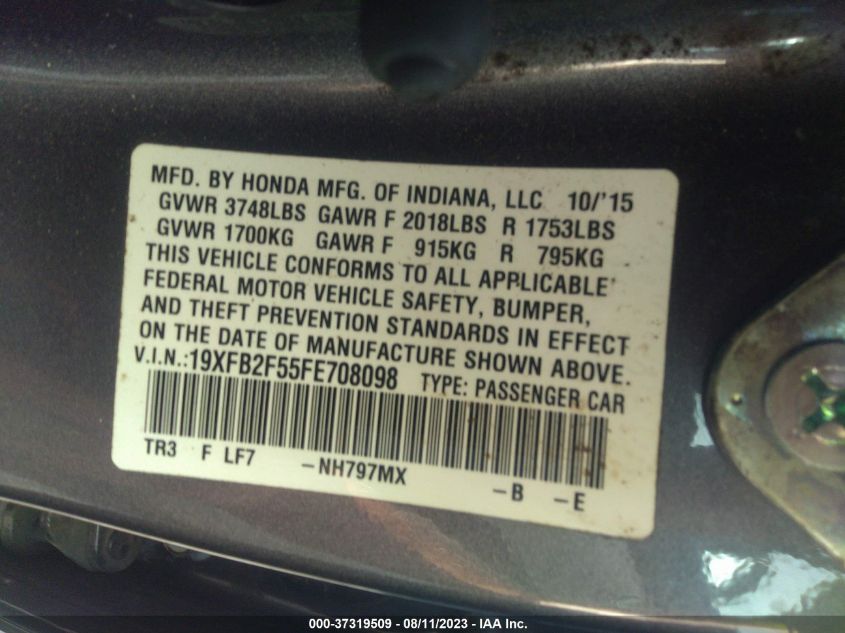 2015 HONDA CIVIC SEDAN LX - 19XFB2F55FE708098