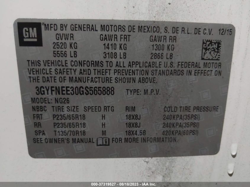 2016 CADILLAC SRX LUXURY COLLECTION - 3GYFNEE30GS565888