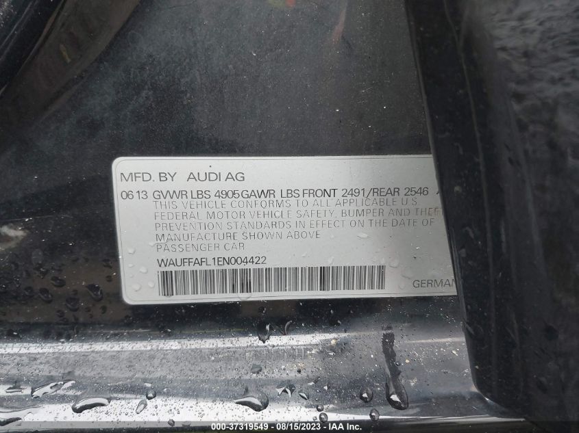 2014 AUDI A4 PREMIUM PLUS - WAUFFAFL1EN004422