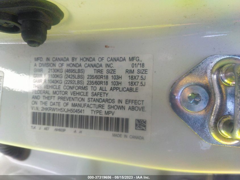 2018 HONDA CR-V EX - 2HKRW1H5XJH504541
