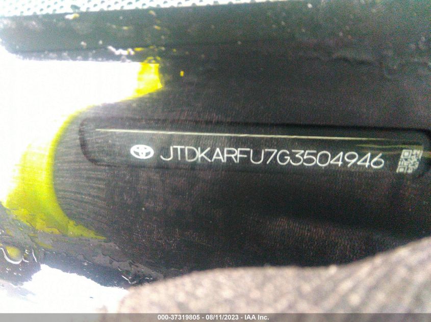 2016 TOYOTA PRIUS - JTDKARFU7G3504946