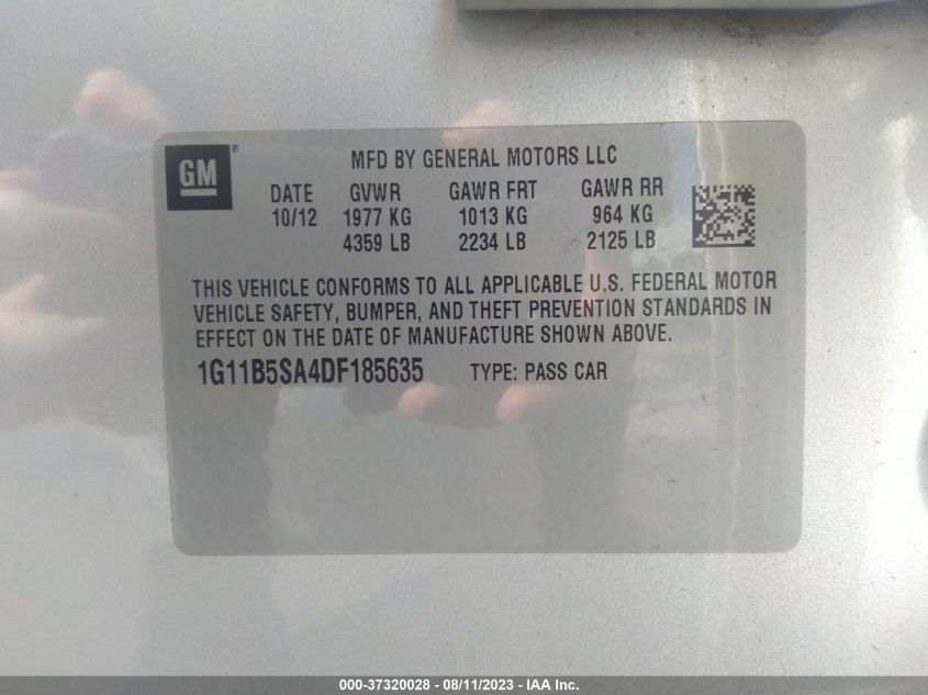 2013 CHEVROLET MALIBU LS - 1G11B5SA4DF185635