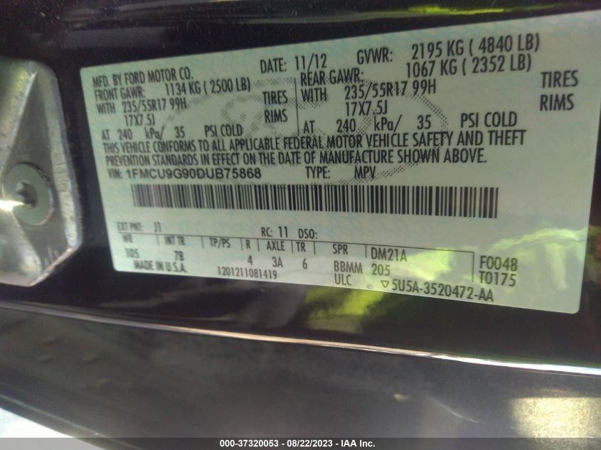 2013 FORD ESCAPE SE - 1FMCU9G90DUB75868