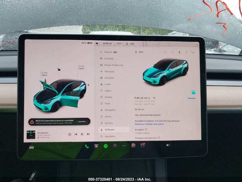2022 TESLA MODEL Y LONG RANGE - 7SAYGDEE0NF424252