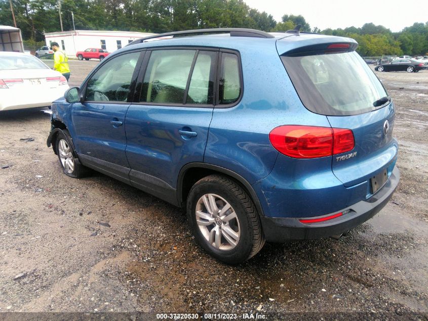 2017 VOLKSWAGEN TIGUAN S WVGAV7AX0HW509360