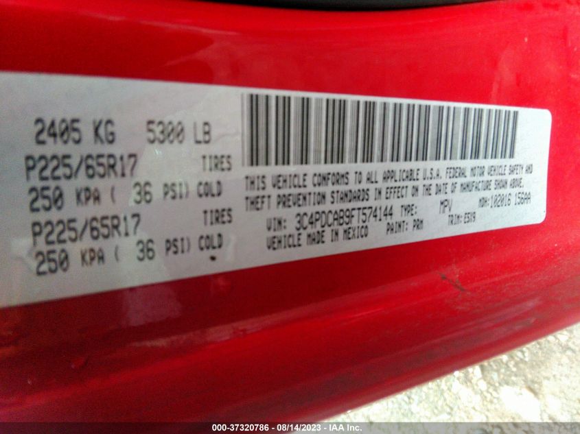 2015 DODGE JOURNEY AMERICAN VALUE PKG - 3C4PDCAB9FT574144