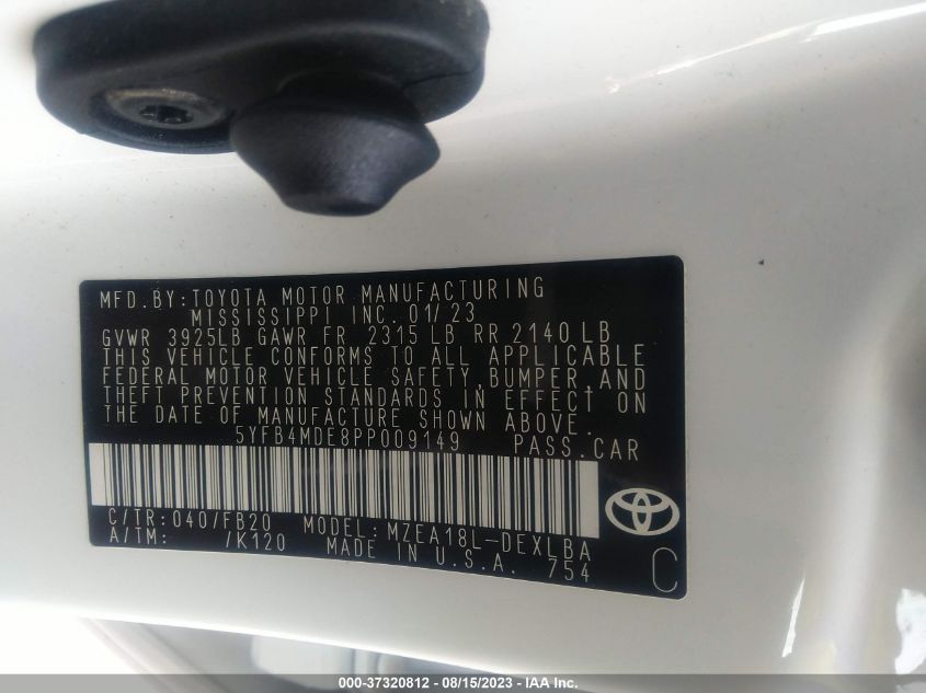 2023 TOYOTA COROLLA LE - 5YFB4MDE8PP009149