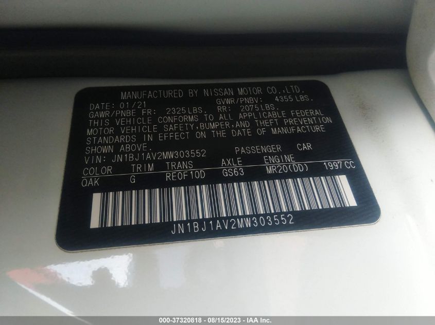 2021 NISSAN ROGUE SPORT S - JN1BJ1AV2MW303552