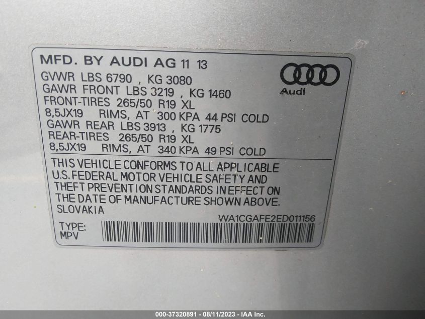 2014 AUDI Q7 3.0T PREMIUM - WA1CGAFE2ED011156