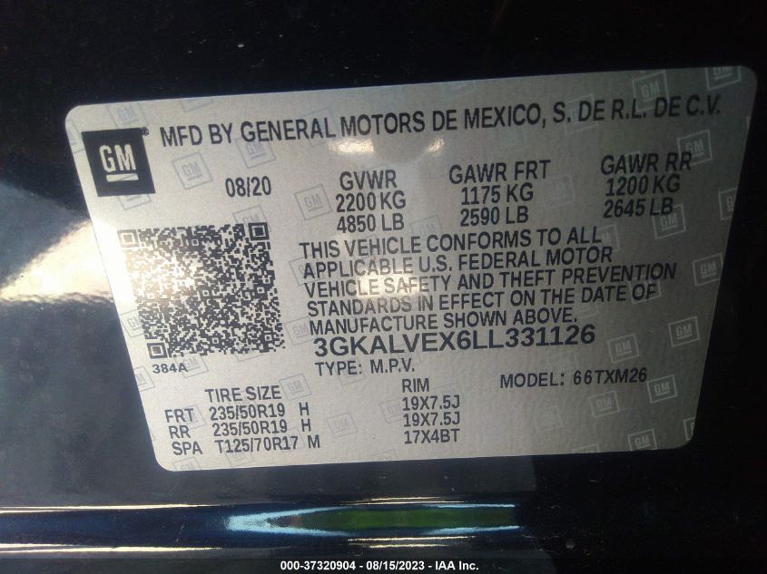 2020 GMC TERRAIN SLT - 3GKALVEX6LL331126