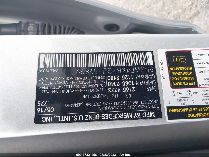 2016 MERCEDES-BENZ C-CLASS C 300 - 55SWF4KB2GU159899